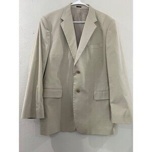 Express Design Studio Men's Sport Coat Blazer Two Button Beige Cotton size 44 R